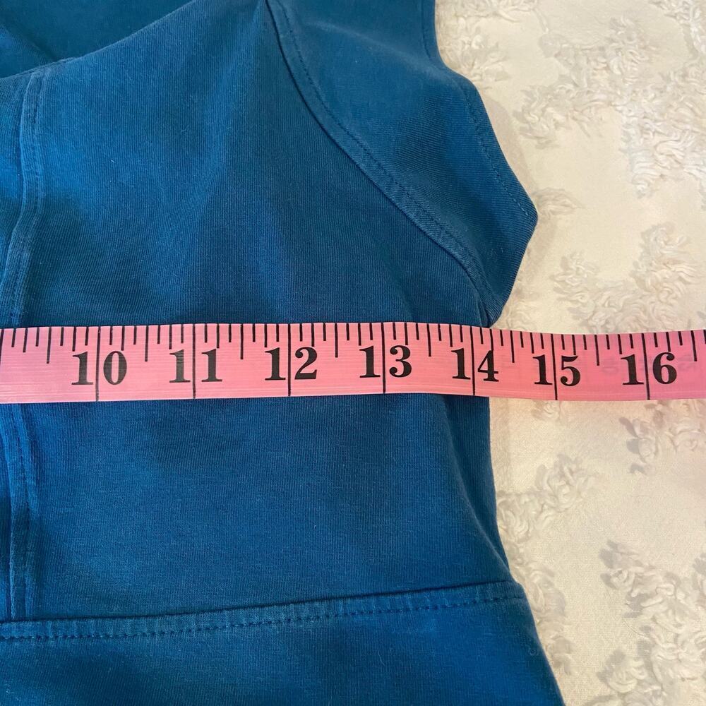 Athleta Teal Square-Neck Cap-Sleeve Mini Dress - Picture 5 of 7